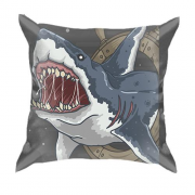 3D подушка с акулой в штурвале