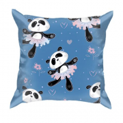 3D подушка с пандами в юбках