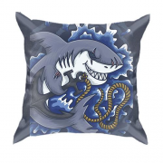 3D подушка с акулой и якорем