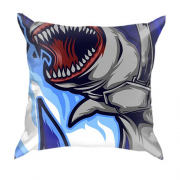 3D подушка з лютою акулою