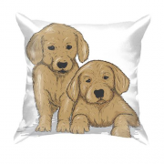 3D подушка с двумя щенками