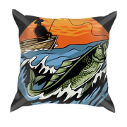 3D подушка з риболовлею на світанку