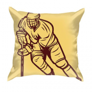 3D подушка с ретро хоккеистом