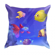3D подушка с подводными рыбками