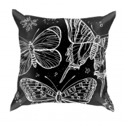 3D подушка с белыми бабочками