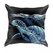 3D подушка з синьою черепахою