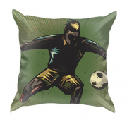 3D подушка с ярким футболистом с ирокезом