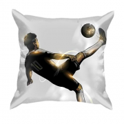 3D подушка з яскравим золотистим футболістом