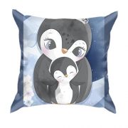 3D подушка с семьей пингвинов