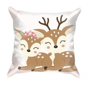 3D подушка с влюбленными оленями