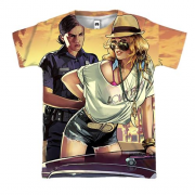 3D футболка GTA police girl