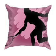 3D подушка з рожевим гравцем в теніс