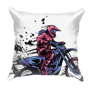 3D подушка с ярким мотоциклистом