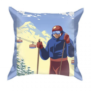 3D подушка с лыжником