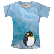 Женская 3D футболка с пингвином