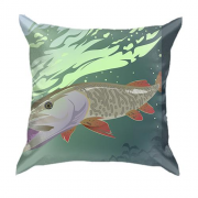 3D подушка с рыбой под водой в реке