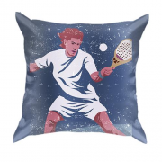 3D подушка с теннисным игрокам в белом