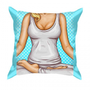 3D подушка с медитирующей девушкой