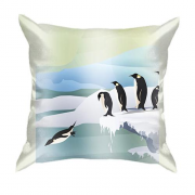 3D подушка с пингвинами на льдине