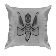 3D подушка з гербом у вигляді сокола (чорно-біла)