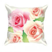 3D подушка с нежными розами