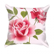3D подушка з рожевими трояндами