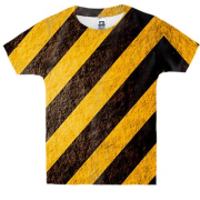 Детская 3D футболка с черно-желтыми полосами