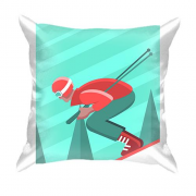 3D подушка Лыжник спускается с горы