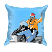 3D подушка Man and Snowmobile