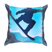 3D подушка Blue  Snowboarder