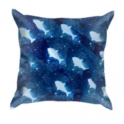 3D подушка Blue fish pattern