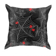 3D подушка з павутиною і червоними павуками