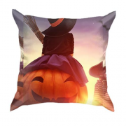 3D подушка Halloween pumpkin sunset
