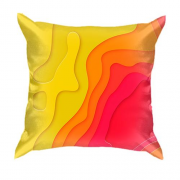 3D подушка Abstraction yellow-red