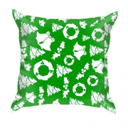 3D подушка Christmas green pattern