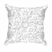 3D подушка с черно-белыми цветами