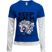 Жіночий лонгслів Комбі з леопардом Keep calm & dont eat after 6 pm