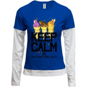 Комбінований лонгслів з зайчатками Keep calm & dont eat after 6 pm