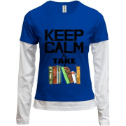 Лонгслив комби  Keep calm & take book