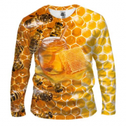 Мужской 3D лонгслив с пчелами и медом (2)