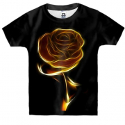 Детская 3D футболка Огненная роза
