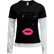 Лонгслив комби Keep calm & kiss me