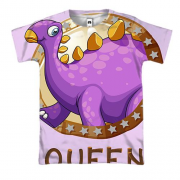 3D футболка с королевой динозавром