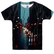 Дитяча 3D футболка місто в дощі