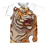 3D футболка с рычащим тигром