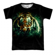 3D футболка Тигр за разбитым стеклом