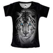Жіноча 3D футболка з білим тигром