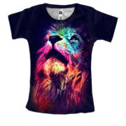 Женская 3D футболка с ярким львом
