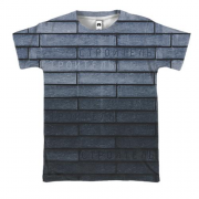 3D футболка з цегляною стіною "Будівельник"