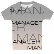 Детская 3D футболка для менеджера "manager"